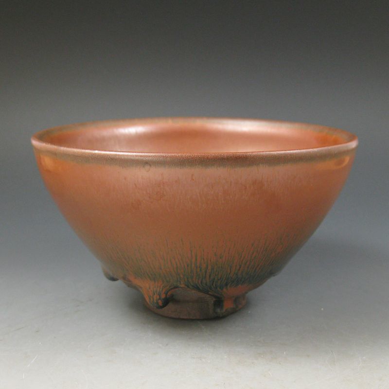 天目茶碗　唐物　中国美術　麗しい柿色　茶道具