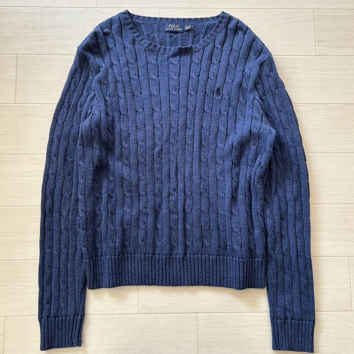 Polo Ralph Lauren ケーブル ニット セーター 美品 XL コットン ポニー