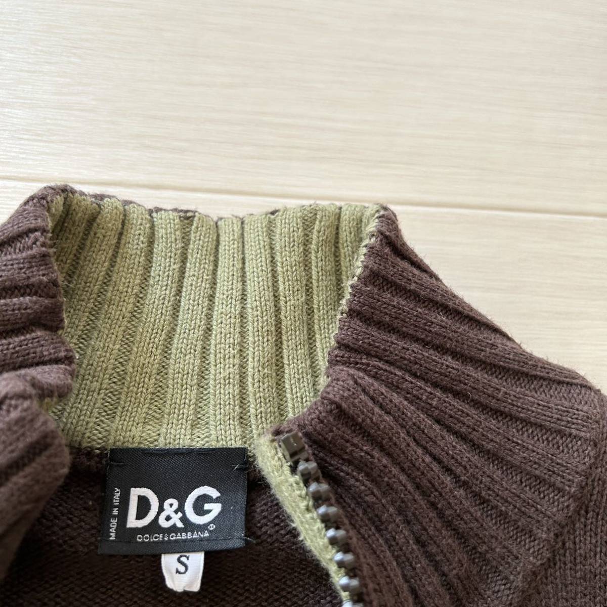 D&G ドルチェアンドガッバーナ ニットジャケット カーディガン S ブラウン ジップアップ