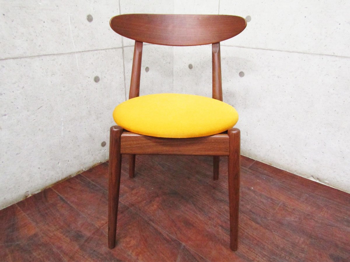 展示品/STELLAR WORKS/FLYMEe/Louisiana Chair(1958)/ルイジアナチェア/Vilhelm Wohlert/ウォールナット/ランクC/イエロー/152900円ft8568m_画像3