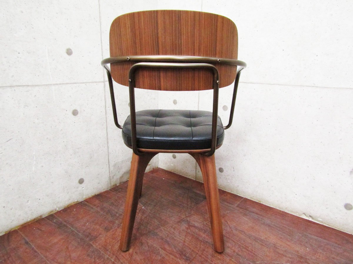 新品/未使用品/STELLAR WORKS/高級/FLYMEe/Utility Arm Chair V/Neri＆Hu/ウォールナット/アッシュ材/スチール/100%牛革/149,600円/ft8399m_画像5