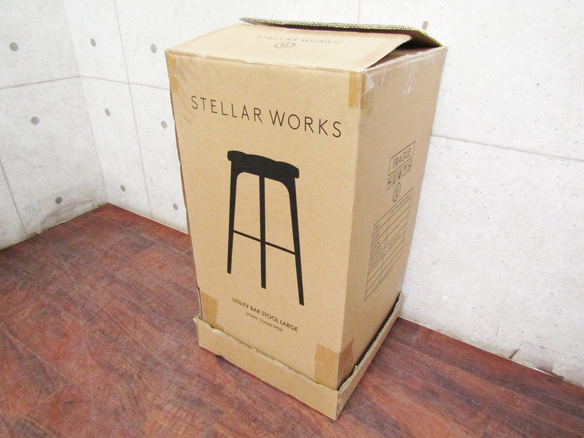 新品/未使用品/STELLAR WORKS/FLYMEe取扱い/Utility stool H760/Neri & Hu/ウォールナット/スチール/牛革/ハイスツール/134,200円/ft8495m_画像4