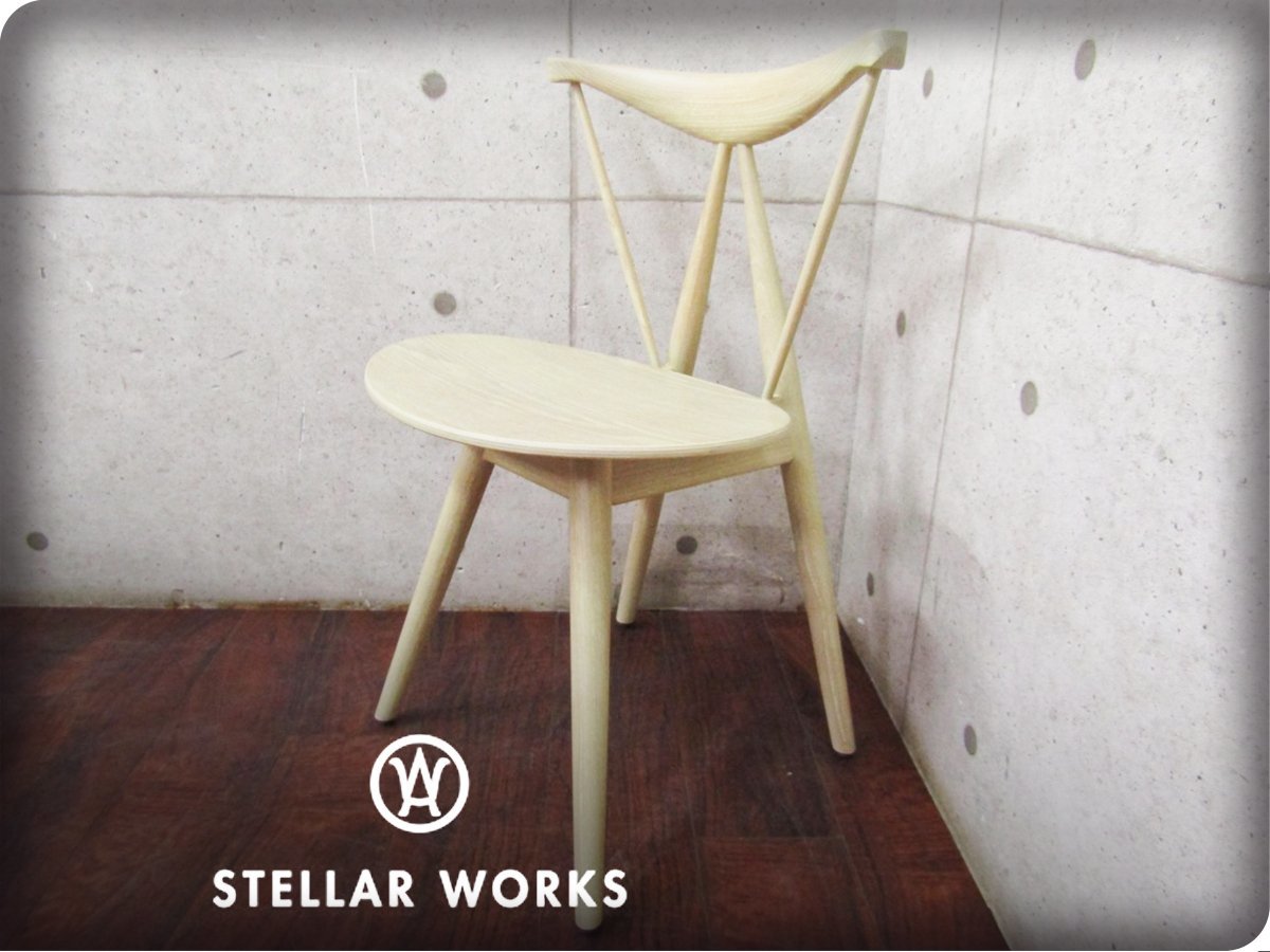 新品/未使用品/STELLAR WORKS/高級/FLYMEe/Piano Chair/Vilhelm Wohlert/アッシュ材/ダイニングチェア/サイドチェア/155,100円/ft8276k_画像1