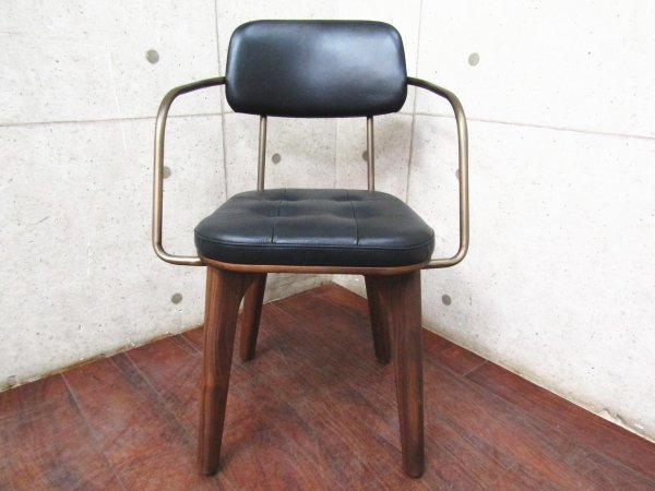 新品/未使用品/STELLAR WORKS/FLYMEe取扱い/Utility Arm Chair U/Neri＆Hu/ウォールナット/スチール/牛革/アームチェア/144100円/ft8353k_画像3