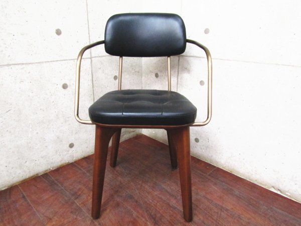 新品/未使用品/STELLAR WORKS/FLYMEe取扱い/Utility Arm Chair U/Neri＆Hu/ウォールナット/スチール/牛革/アームチェア/193,600円/ft8340k_画像3