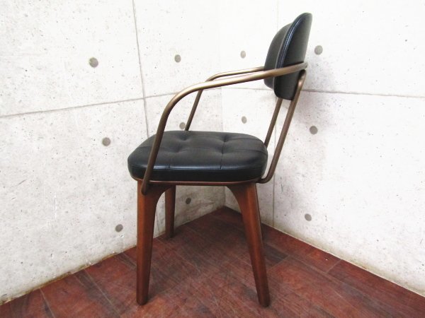 新品/未使用品/STELLAR WORKS/FLYMEe取扱い/Utility Arm Chair U/Neri＆Hu/ウォールナット/スチール/牛革/アームチェア/193,600円/ft8340k_画像4