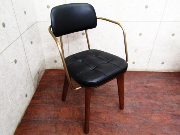 新品/未使用品/STELLAR WORKS/FLYMEe取扱い/Utility Arm Chair U/Neri＆Hu/ウォールナット/スチール/牛革/アームチェア/193,600円/ft8347m_画像2