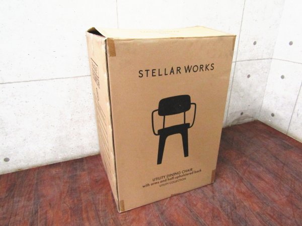 新品/未使用品/STELLAR WORKS/FLYMEe取扱い/Utility Arm Chair U/Neri＆Hu/ウォールナット/スチール/牛革/アームチェア/193,600円/ft8344m_画像6