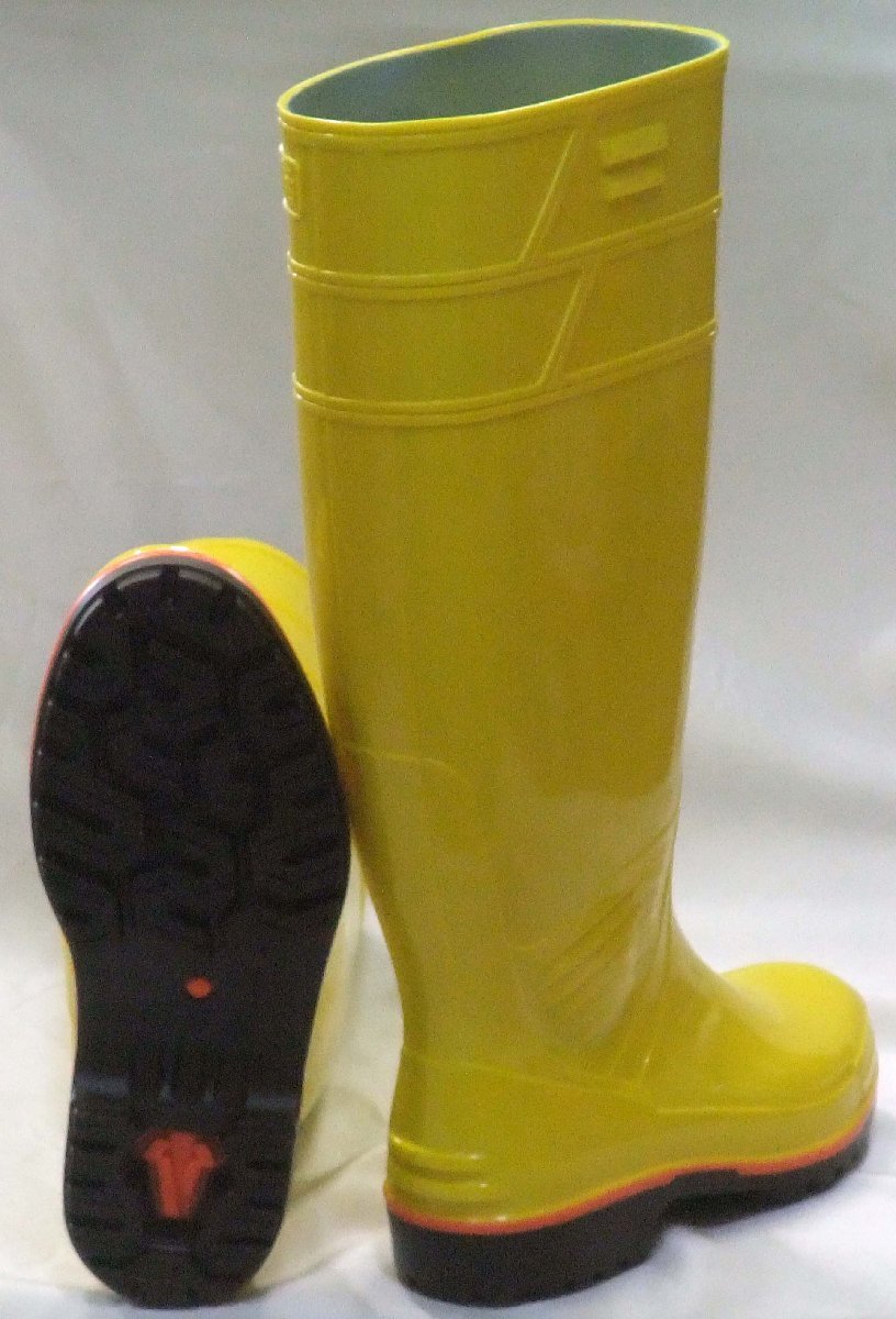  free shipping KOHSHIN.. rubber The ktasZ-01 long oil resistant boots yellow 25.0cm work for boots complete waterproof . slide sole PVC gentleman boots made in Japan 