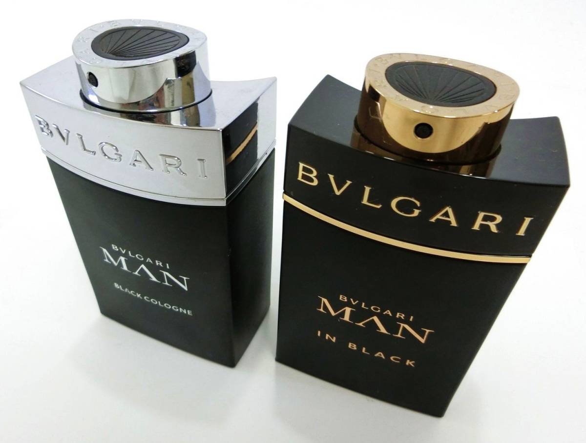 BVLGARI・ブルガリ★マン イン ブラック オードパルファム／マン ブラック コロン オードトワレ 各100ml メンズ香水2点 ブランド 中古の画像2