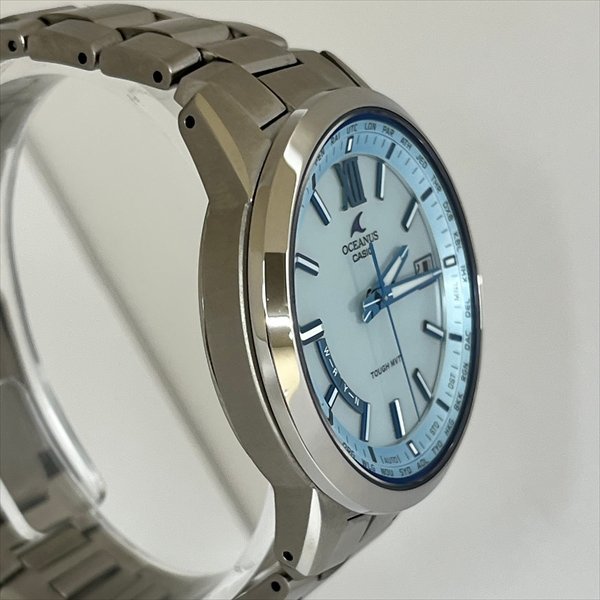 CASIO カシオ OCEANUS オシアナス OCW-T150-2AJF メンズ腕時計 タフソーラー 3針 ブルー系文字盤 電波ソーラーチタン 箱/保証書 稼働 美品_画像5