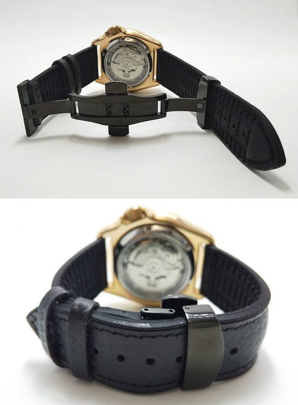 腕時計 ラバーベルト 黒 20mm Dバックル ブラック_画像4