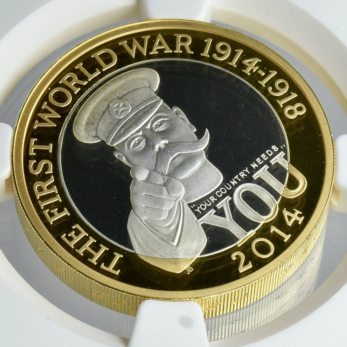 【ピエフォー 倍厚】2014年 第一次世界大戦100周年記念 銀貨 金 英国陸軍 イギリス ロイヤルミント エリザベス2世 NGC アンティークコインの画像6