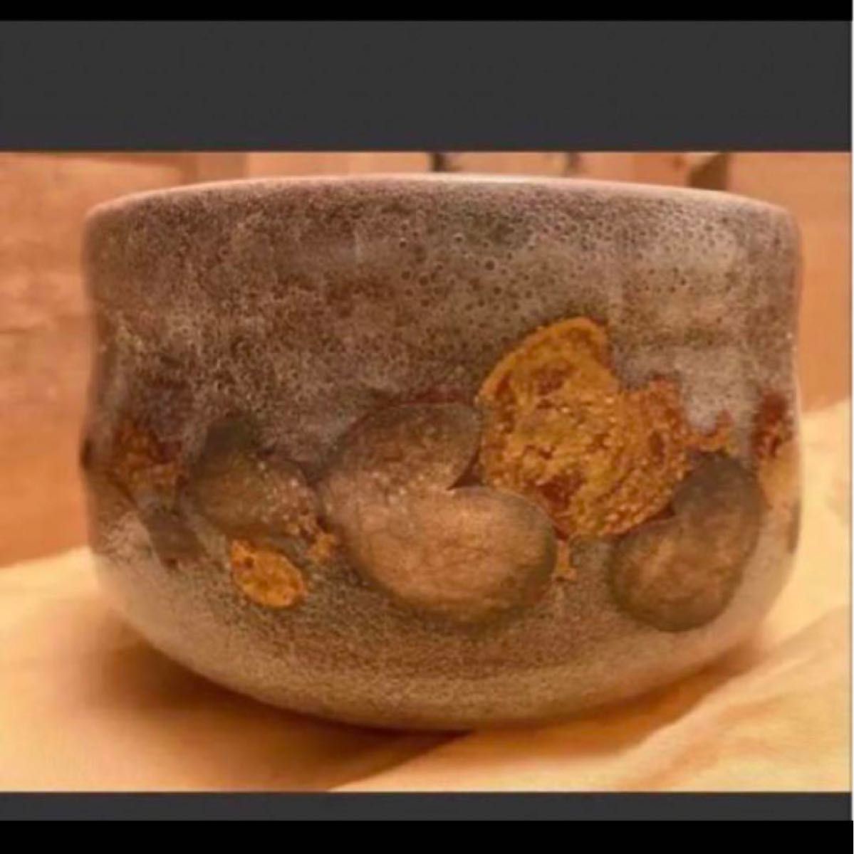 金彩草花文 茶わん 鈴木爽司 抹茶茶碗-