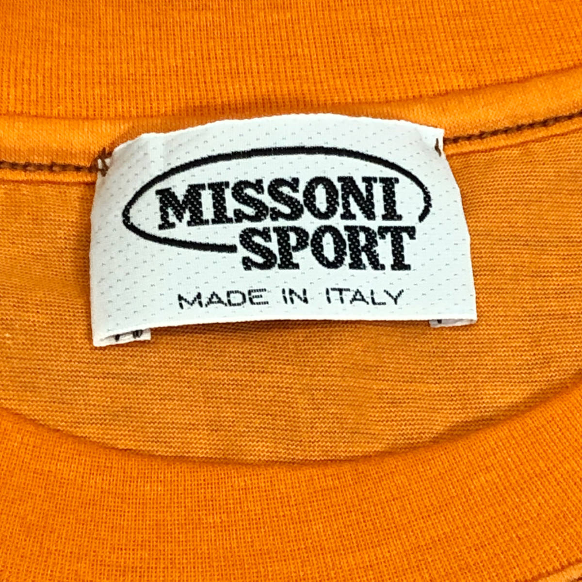 MISSONI SPORT ミッソーニ オーバーサイズ Tシャツ ロゴ 半袖 スリット オレンジ イタリア製 レディース A3_画像6