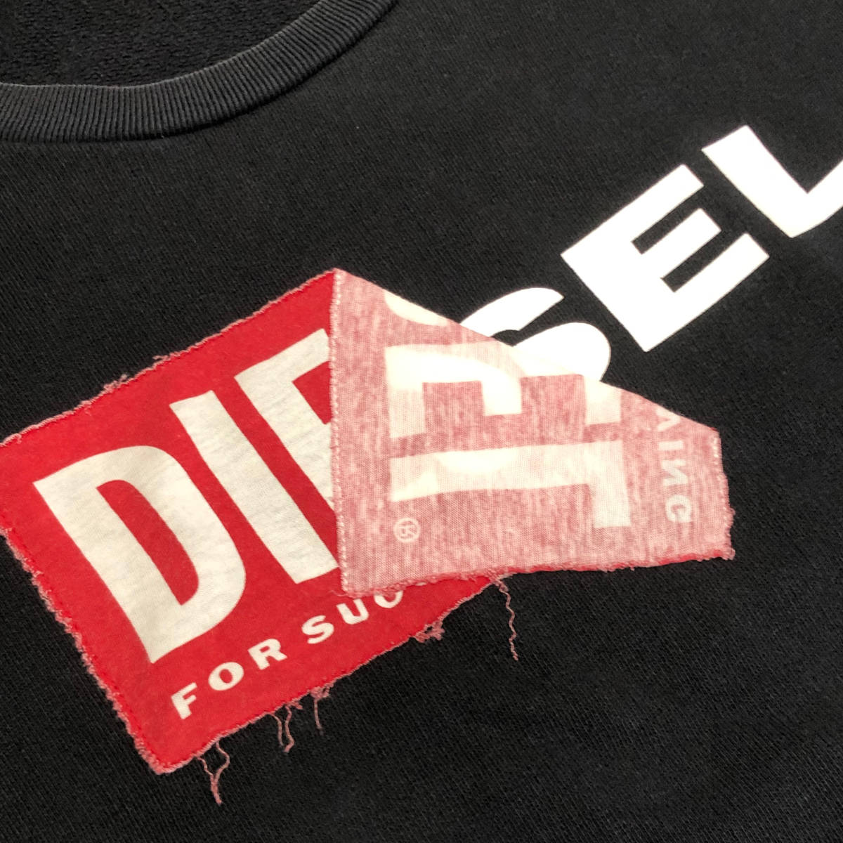 DIESEL diesel Kids sweat sweatshirt Logo Vintage processing 14 black A30