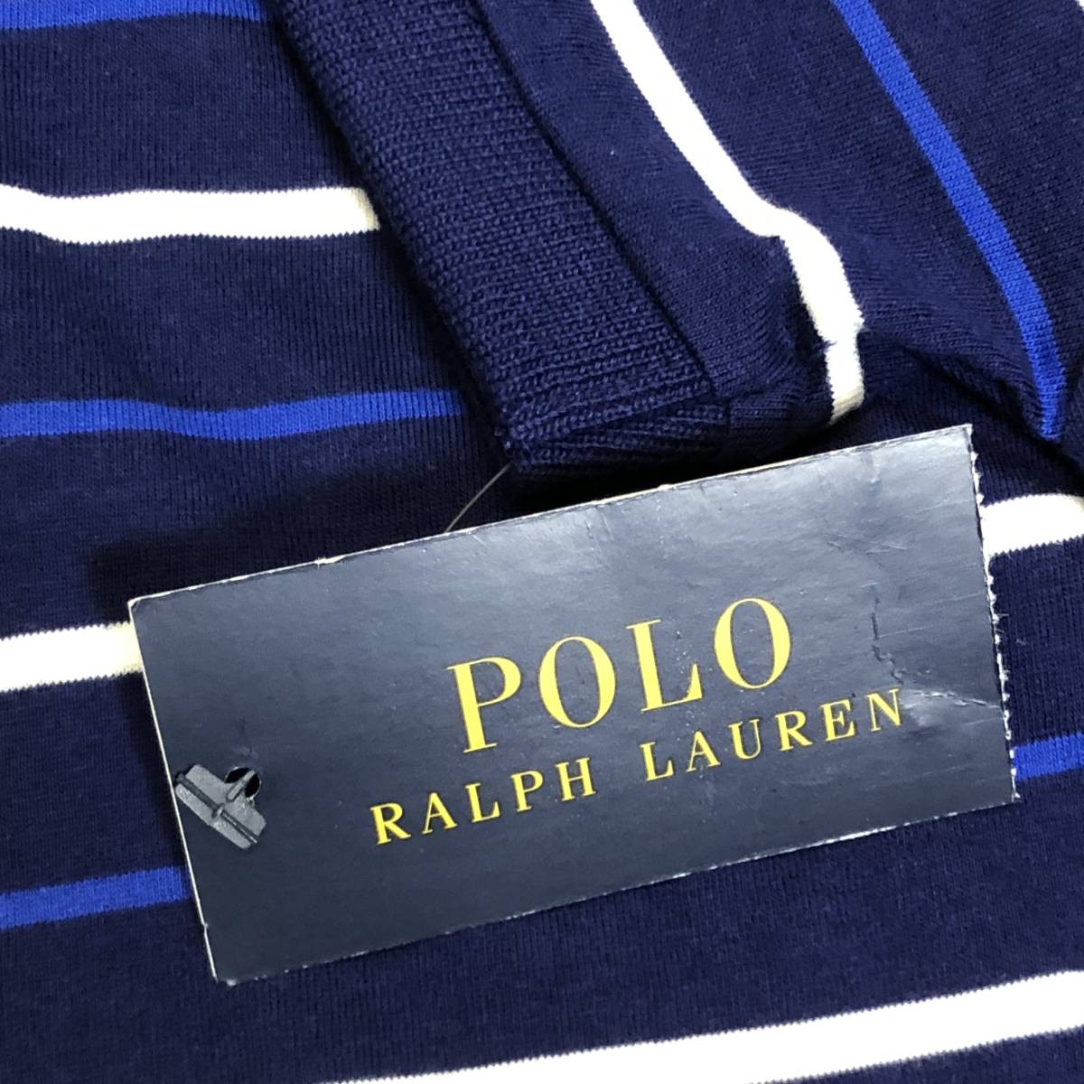 POLO RALPH LAUREN ポロラルフローレン キッズ ポロシャツ ボーダー 半袖 6 ネイビー 白 ポニー刺繍 A22_画像5