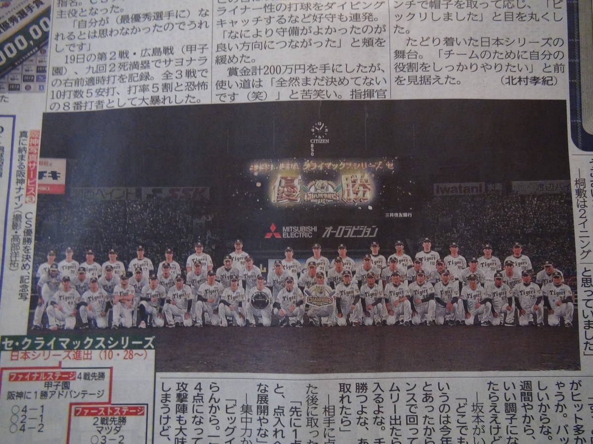 阪神タイガースCS優勝2023年10月21日ディリースポーツ新聞新品未使用 !。_画像7