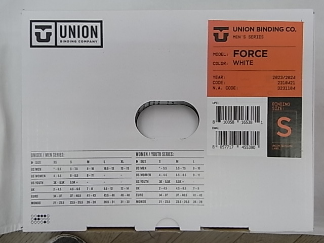 緊急処分超特価送料込み!!正規新品未使用 24 UNION FORCE BINDING/S/WHITE / ユニオン フォース バインディング /S/ホワイト_画像9