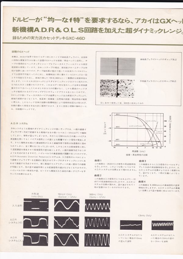 ☆カタログ AKAI（赤井）GXC-46D カセットデッキ C4563の画像3