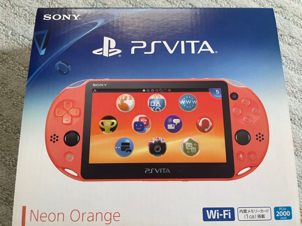 PS Vita PCH-2000 Wi-Fiモデル 本体 ネオンオレンジ vita専用メモリー