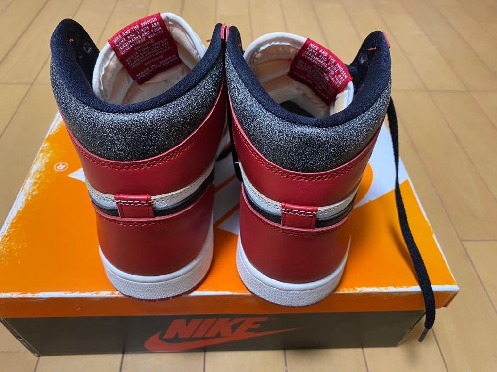 NIKE Air Jordan 1 High OG Chicago Lost & Found エアジョーダン1 ハイ ロスト&ファウンド シカゴ スニーカー 26.5cm 赤_画像4