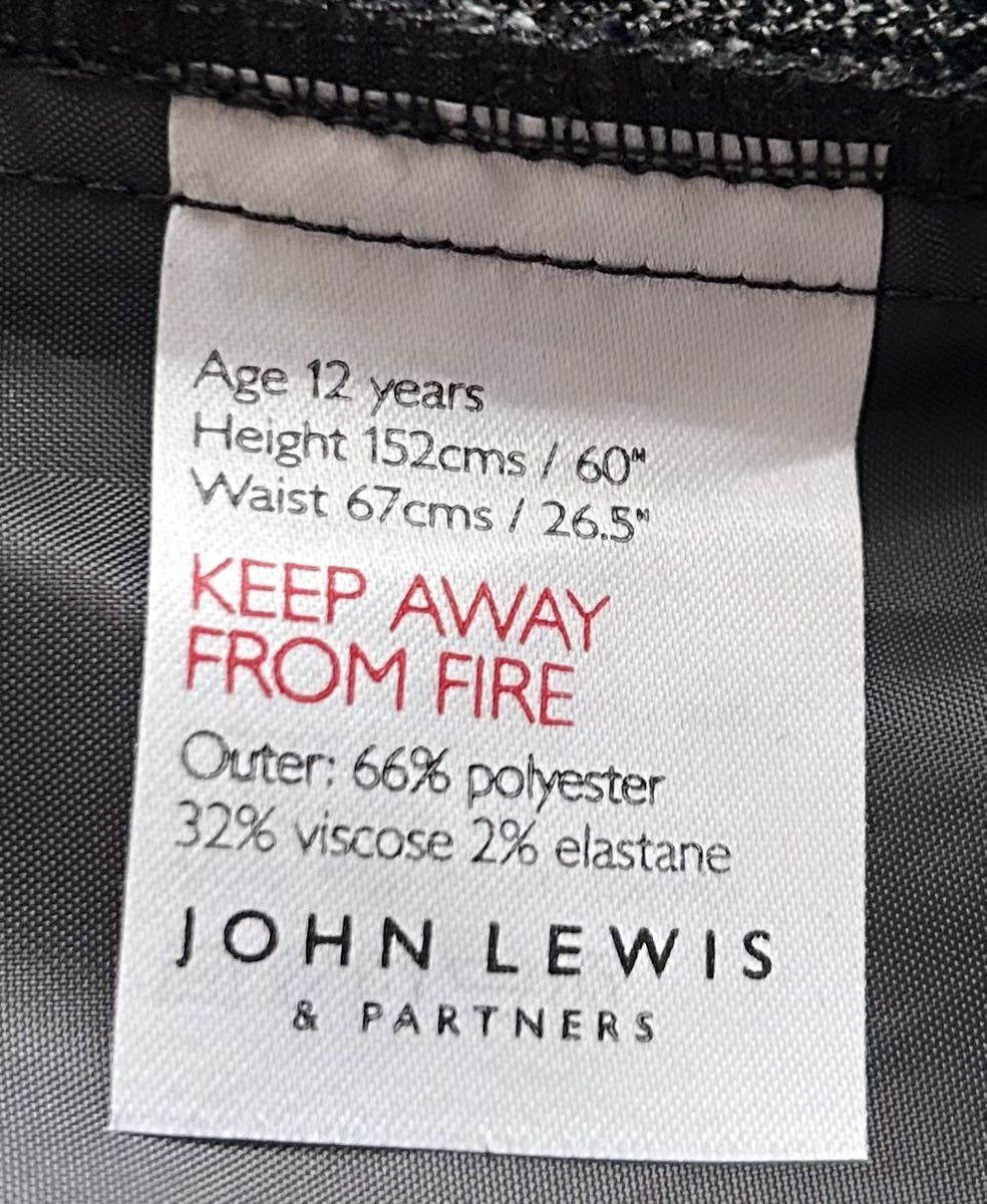 新品　ラベル付き　JOHNLEWIS　ジョンルイス　男の子パンツ　１２才　グレーチェック柄　すそW_画像6