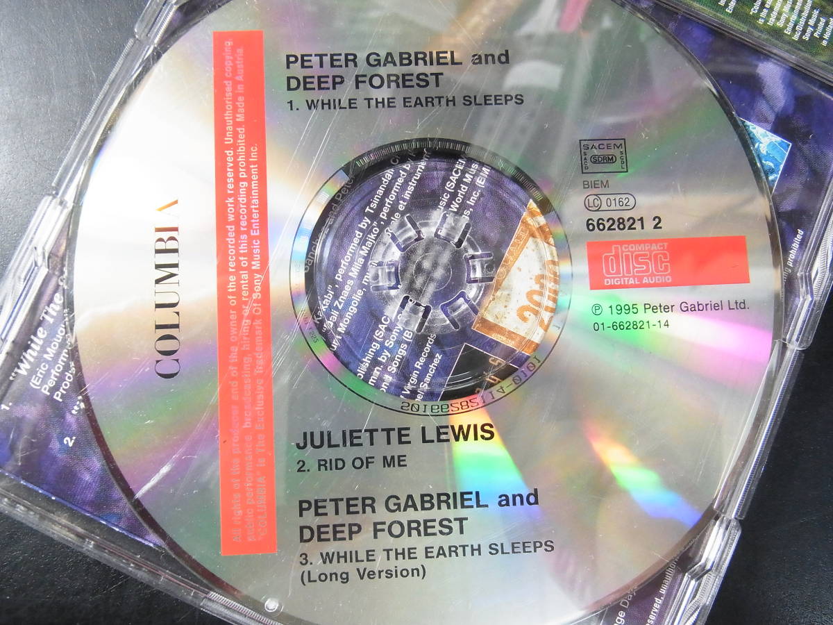 CD ◎プロモ盤～ DEEP FOREST with PETER GARIEL WHILE THE EARTH SLEEPS 3曲_画像2