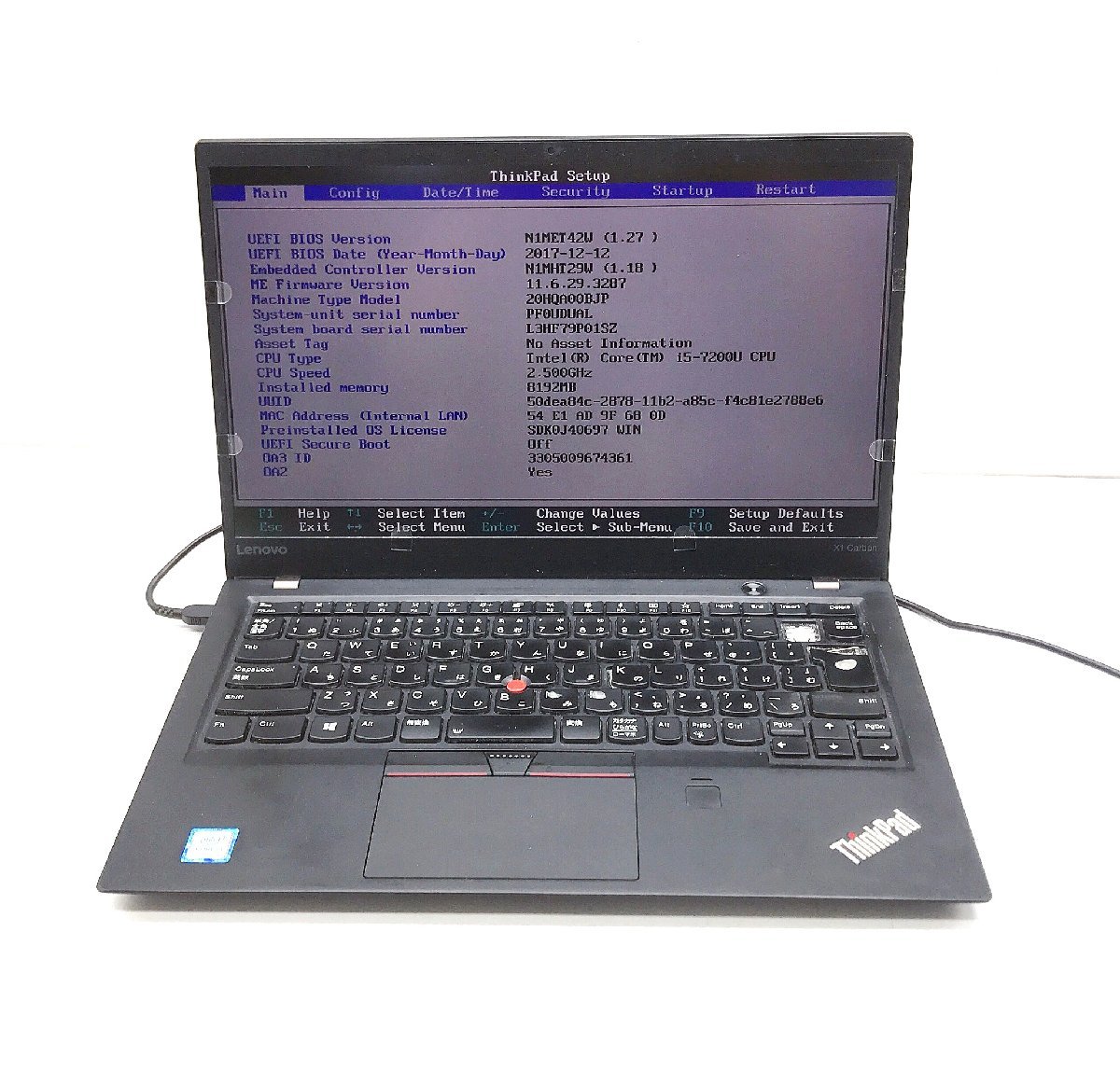 バーゲンで Carbon X1 【lenovo】ThinkPad NT: /Corei5-7200U /SSD:256