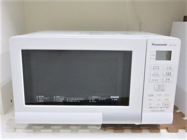 Panasonic パナソニック オーブンレンジ 950W 横開き ターンテーブル 50-60Hz NE-T15A3-W 2020年製 YR-15092