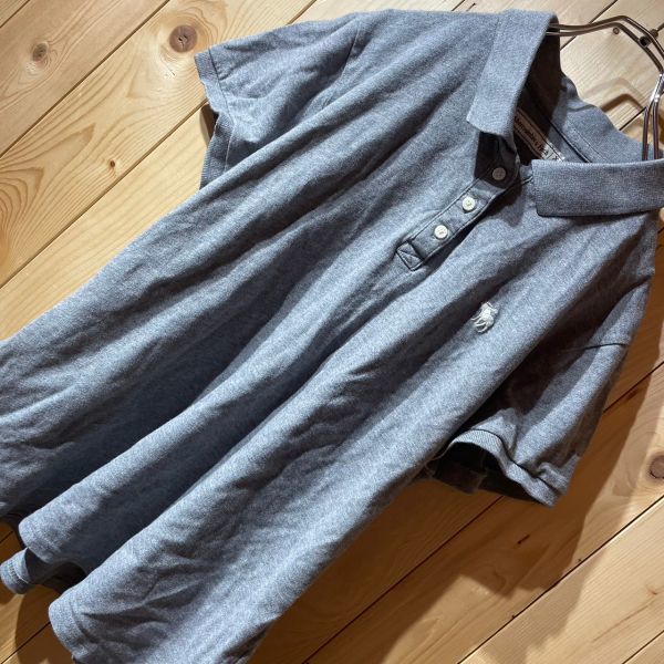 [KWT4030] Abercrombie&Fitch ポロシャツ レディース グレー XL ポス_画像3