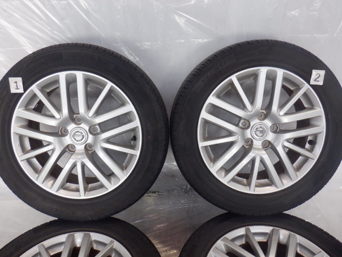 ☆Y50 フーガ☆ 5H 114.3 7JJ +45 17インチ NISSAN 日産純正 アルミホイール タイヤ 225/55R17 DUNLOP 4本『タイヤ4本は要交換です』_画像3