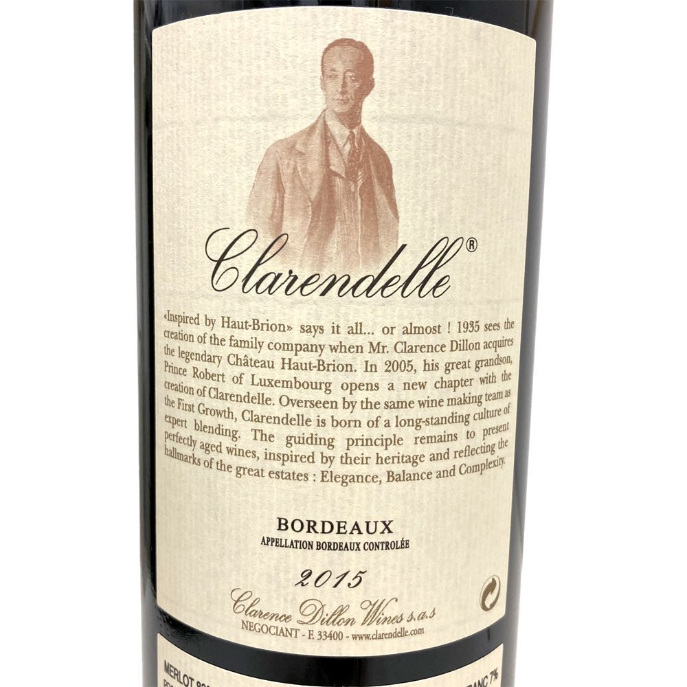 泉店23-1731 【未開栓】 クラレンドル 2015 赤ワイン 果実酒 750ml 13.5% フランス プレゼント Clarendelle BORDEAUX HAUT-BRION_画像4