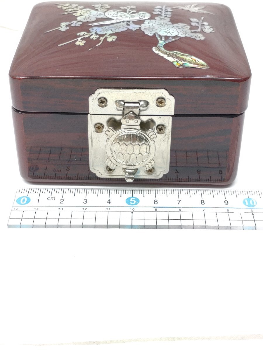 韓国 伝統工芸 螺鈿細工 小箱 宝石箱 ジュエリーボックス 漆器 鏡付_画像8