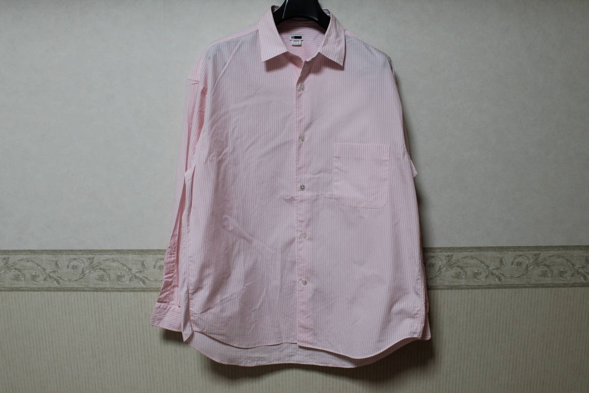 H BEAUTY&YOUTHエイチ ビューティ&ユース ストライプシャツ サイズ M ピンク