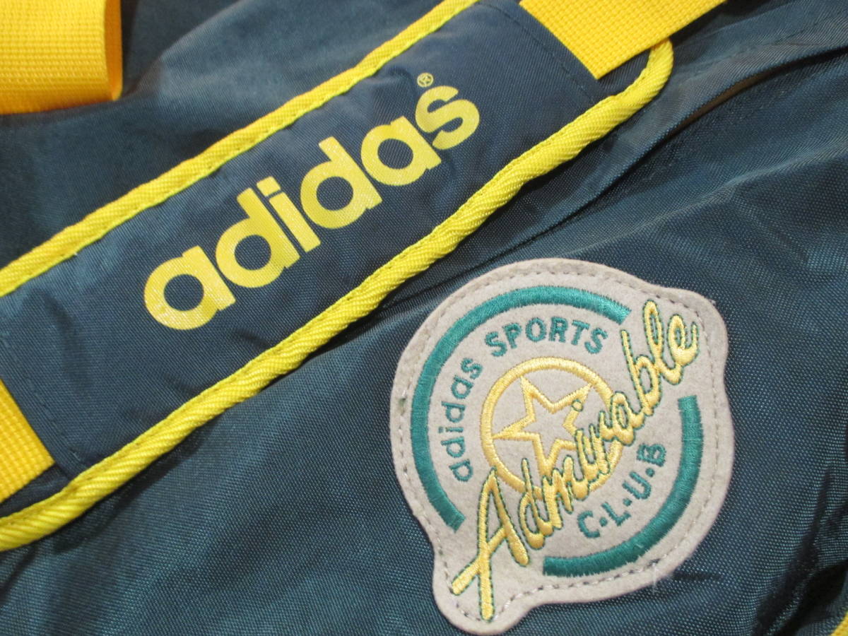 [ Adidas ]90 годы!* сумка "Boston bag" * зеленый × желтый цвет 