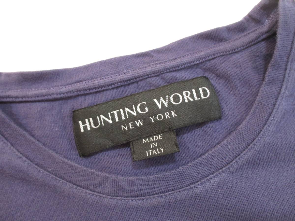 【ハンティングワールド】イタリア製◆プリント Tシャツ/紫◆Mサイズ_画像3