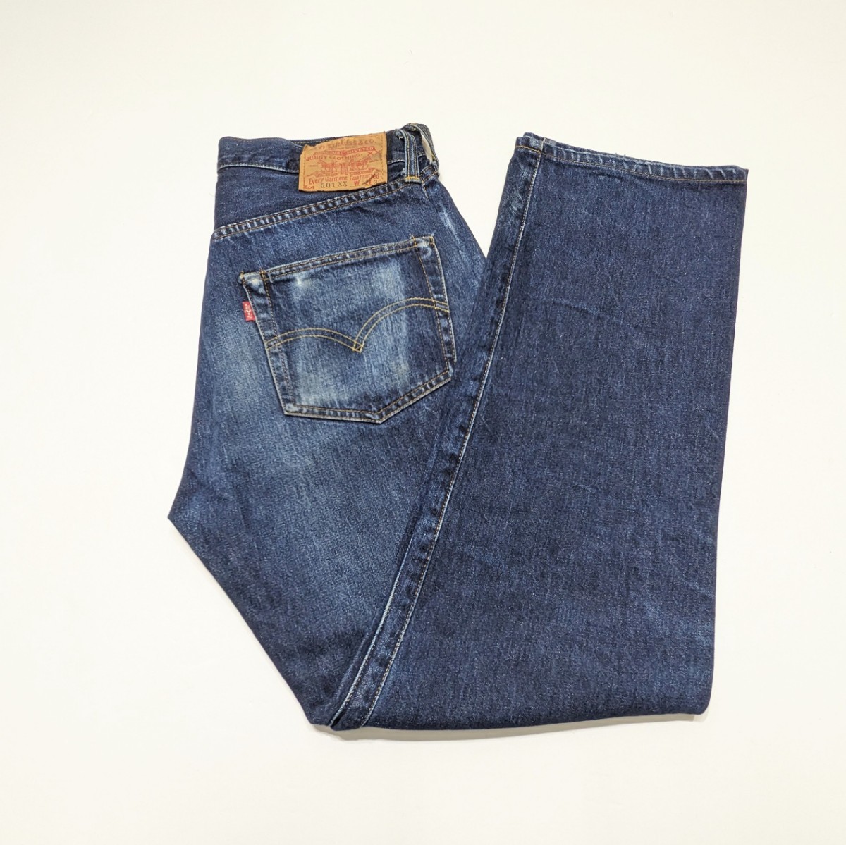 Levi's リーバイス 501XX W32 ボタン裏555 バレンシア工場 90s 98年製 米国製 USA 復刻 BIGE 赤耳 タグの印字有 デニム ジーンズ パンツの画像6