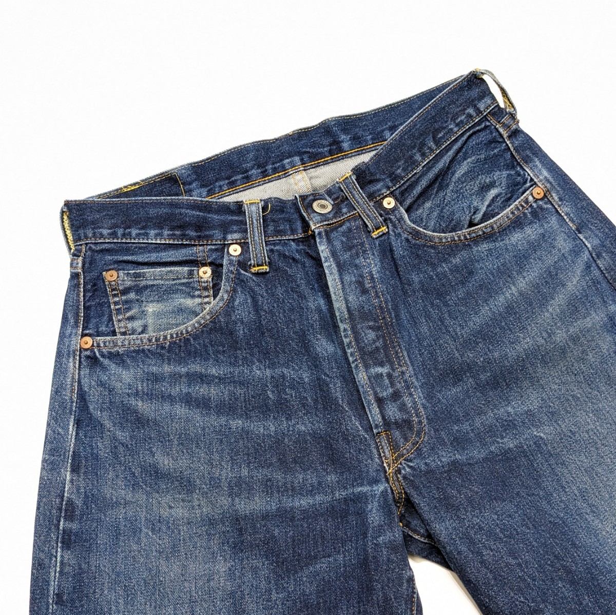 Levi's リーバイス 501XX W32 ボタン裏555 バレンシア工場 90s 98年製 米国製 USA 復刻 BIGE 赤耳 タグの印字有 デニム ジーンズ パンツの画像3