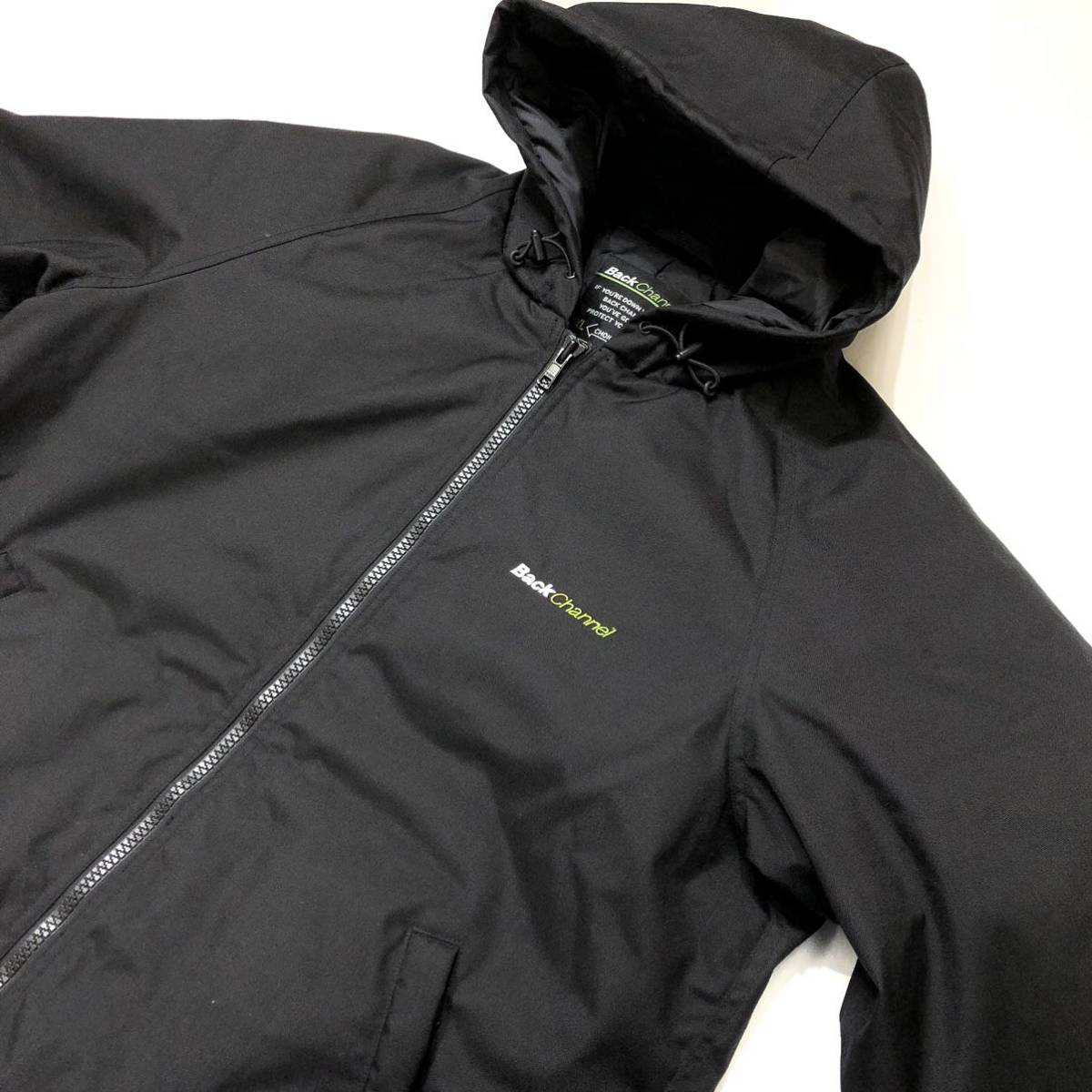 美品 Back Channel バックチャンネル CORDURA NYLON HOODED JACKET フードジャケット 中綿 コーデュラ ナイロン  ブラック