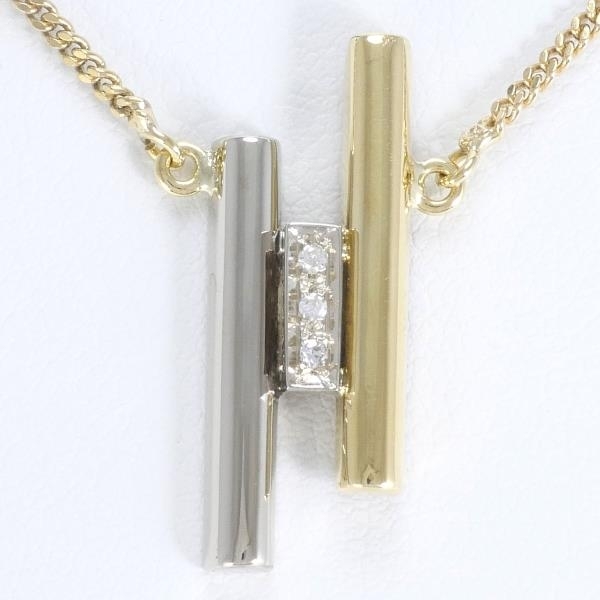 K18YGWG ネックレス ダイヤ 総重量約5.0g 約41cm  美品 送料無料☆0204