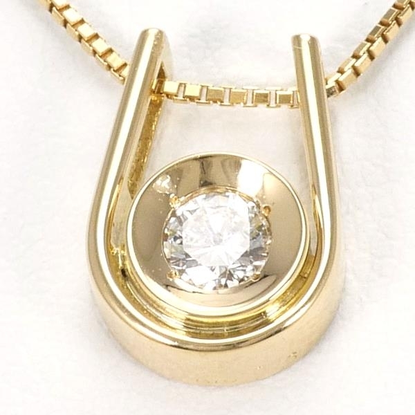K18YG ネックレス ダイヤ 0.16 総重量約3.4g 約40cm 美品 送料無料☆0202-