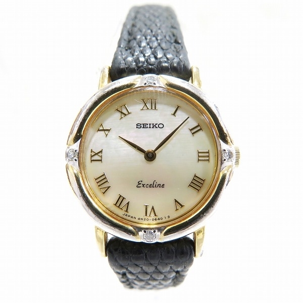 大量入荷 エクセリーヌ セイコー 4N20-0370 ベゼルダイヤ☆0306