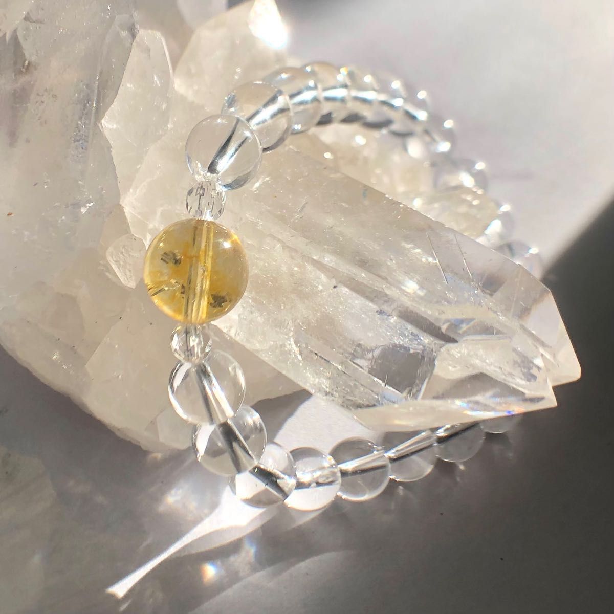 天然石 高品質天然水晶×シトリン（黄水晶） パワーストーンデザイン