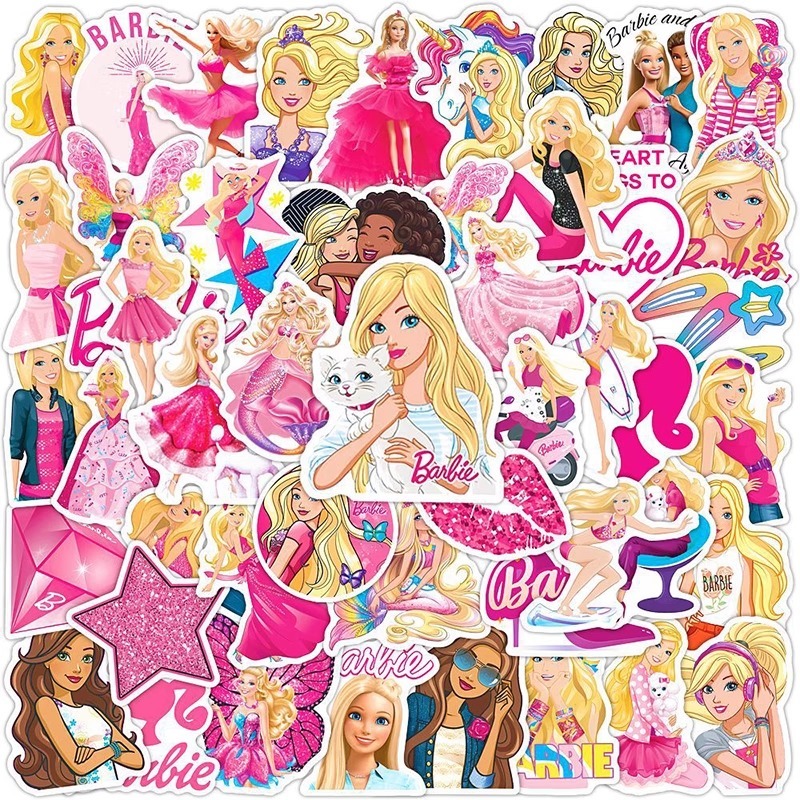 50 sheets Barbie B Barbie waterproof sticker seal 