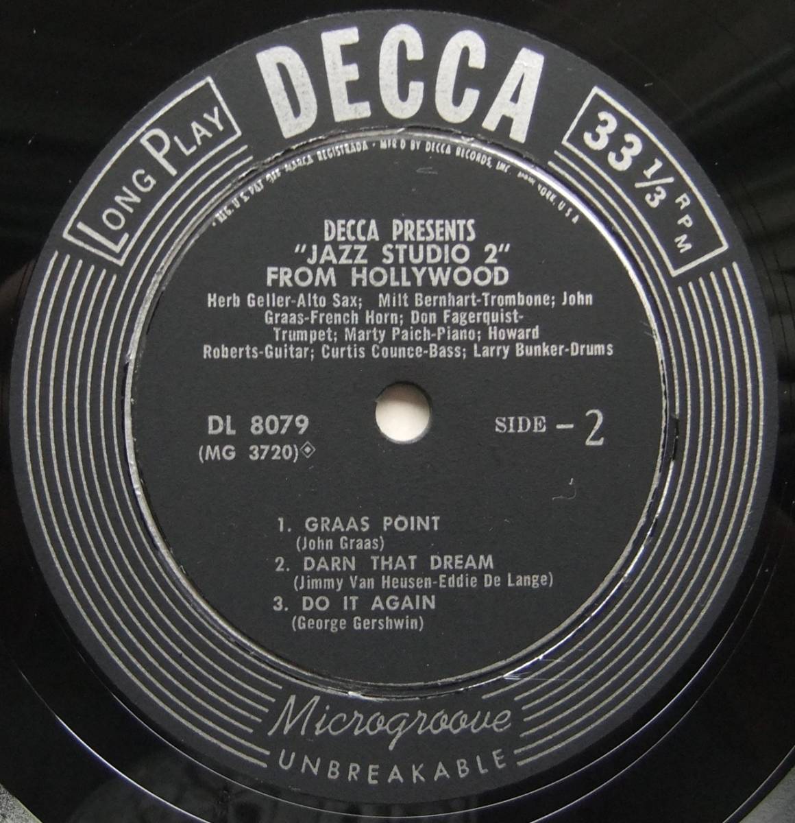◆ HERB GELLER - JOHN GRAAS / Jazz Studio 2 ◆ Decca DL 8079 (black:dg) ◆_画像4
