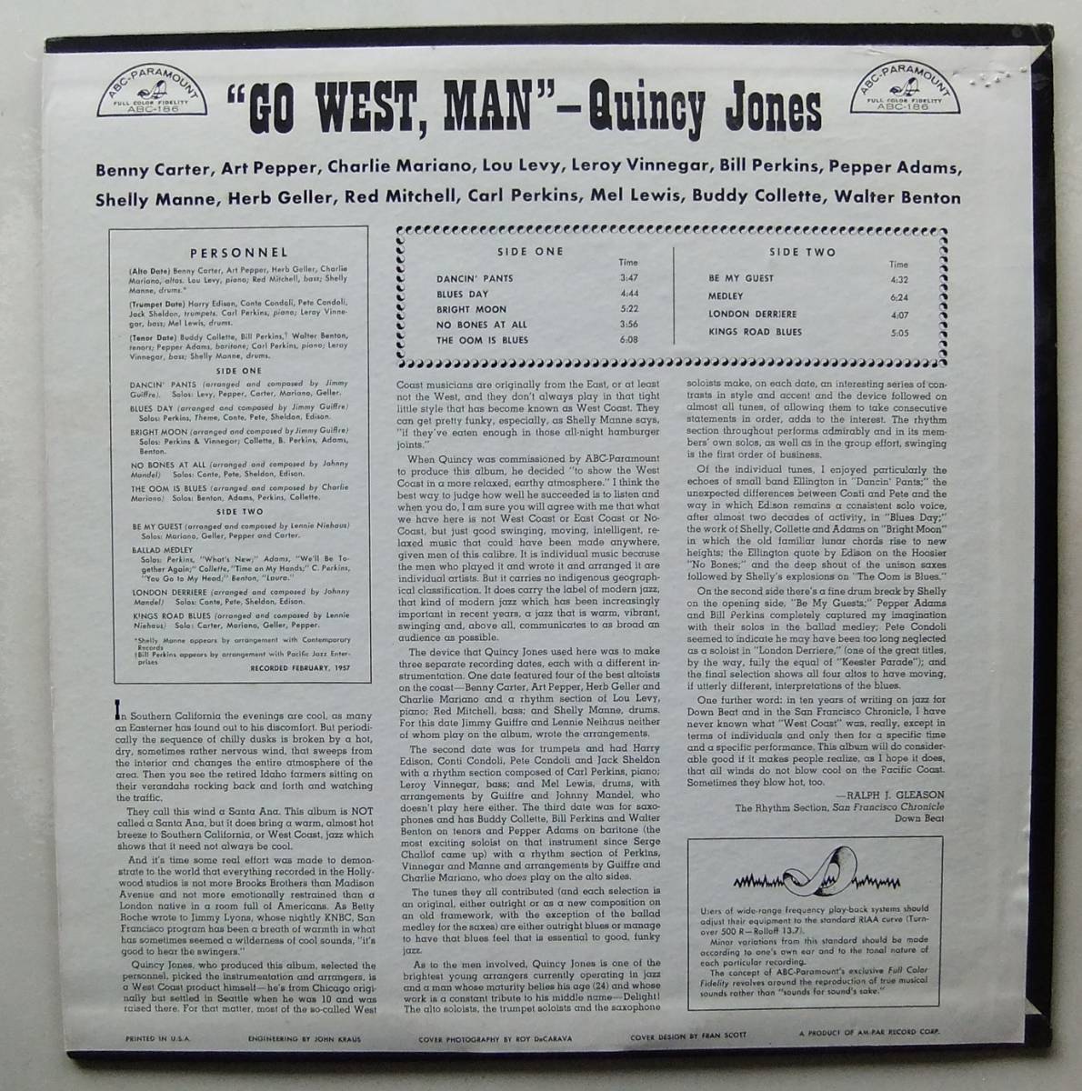 ◆ QUINCY JONES / Go West, Man ◆ ABC 186 (color) ◆_画像2