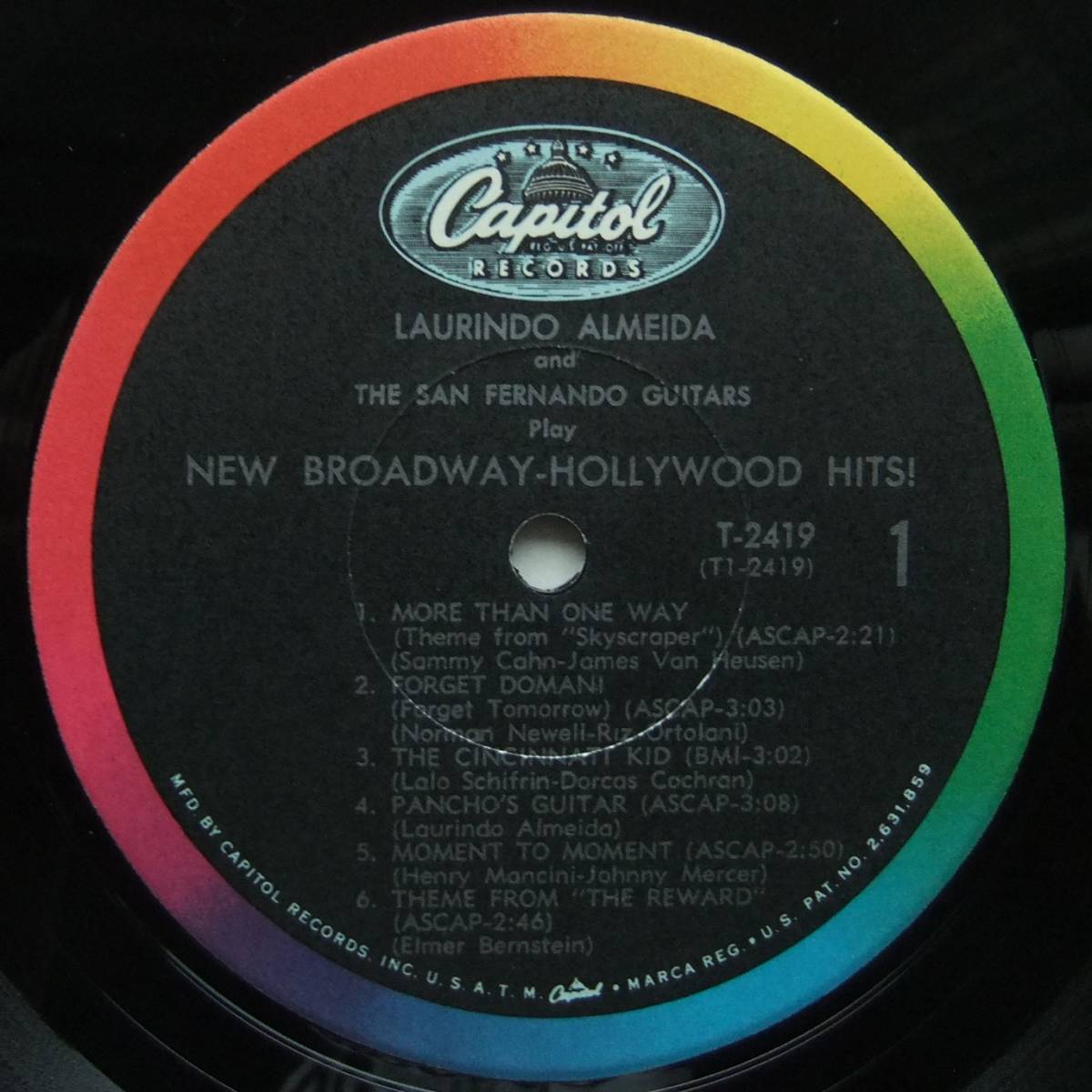 ◆ LAURINDO ALMEIDA / New Broadway Hollywood Hits ◆ Capitol T2419 (color) ◆_画像3