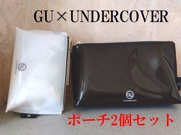 メンズレディース小物未使用ト45■GU×UNDERCOVER■黒色大と白色小のポーチ2個のセット＊アンダーカバー_画像1