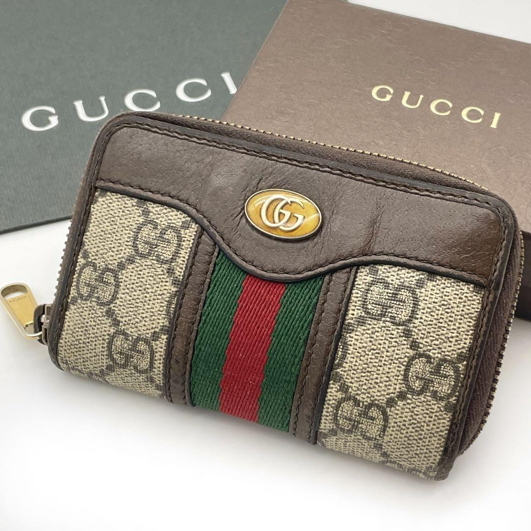 GUCCI グッチ コインケース オフィディア GG シェリー 茶 ブラウン